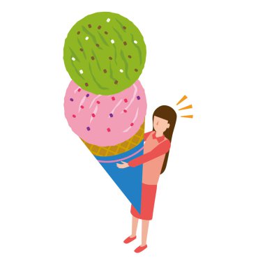 Büyük dondurmalı kız.