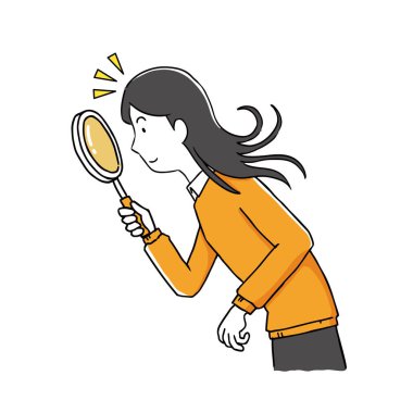 Bir kadının bir şey keşfettiği görüntüsü.