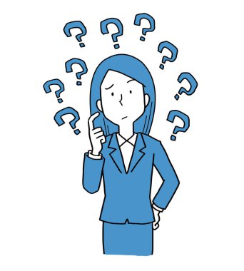 Şüpheleri olan kadın ofis çalışanı.