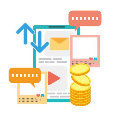 Cep telefonu iletişim ücretleri ve harcamalarının resim çizimi