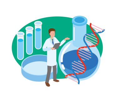 Image illustration of genetic researcher clipart