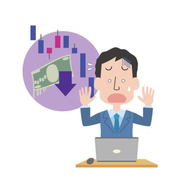 Hisse senedi fiyatlarında düşüşe geçen sabırsız bir adam