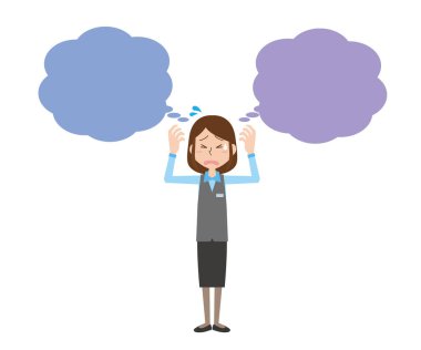 Sorunu olan bir kadın ofis çalışanının resmi