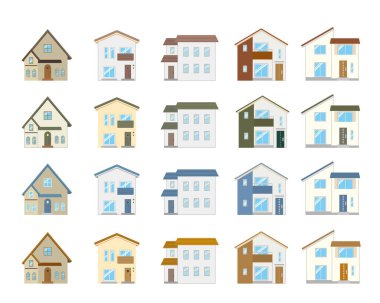 Çeşitli evlerin çizimleri