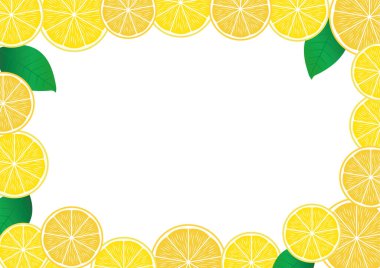 Limonların kesitleri ile dekoratif çerçeve