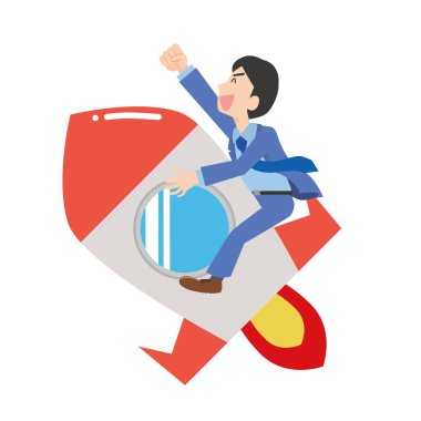 Rokete tırmanan bir adamın resmi