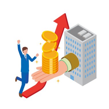 Bir ofis çalışanının maaş artışından memnun olması.