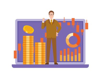 Yatırım yapmayı düşünen bir adamın tasviri