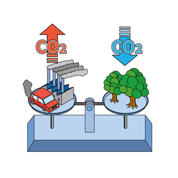 Carbon neutral image illustration