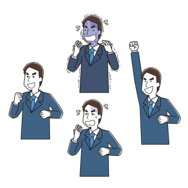 Erkek ofis çalışanının duygu çizimi