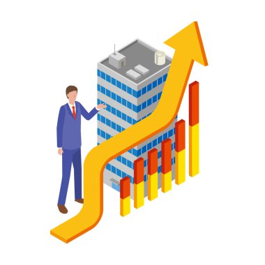 İş adamı ve şirket performansını artıran bir resim
