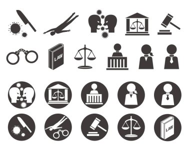 Yasa ve olay simgesi illüstrasyonu