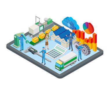 Akıllı fabrika konsepti çizimi