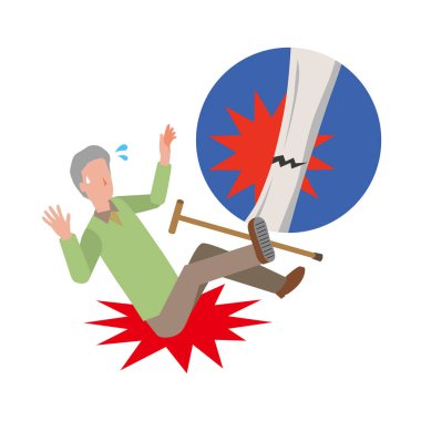 Düşüp kemik kıran yaşlı bir adam.