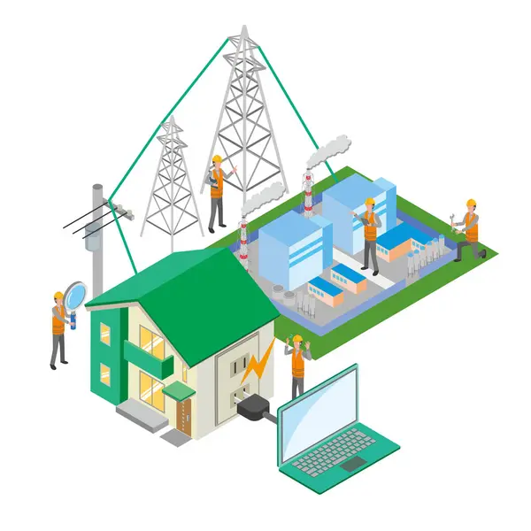 Elektrik santralinden eve elektrik akımı