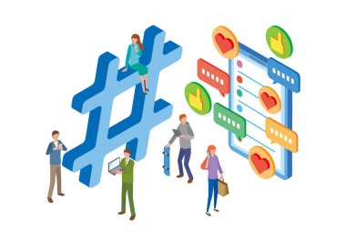 Sosyal medya pazarlama illüstrasyon