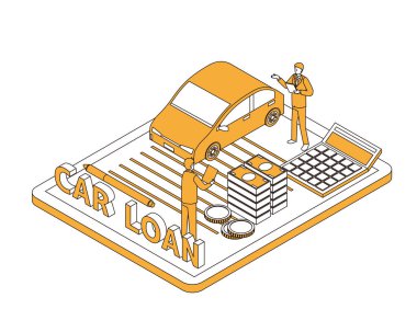 Car purchase and loan image illustration