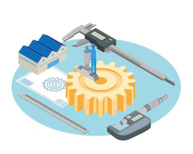 Illustration of manufacturing and product measurement