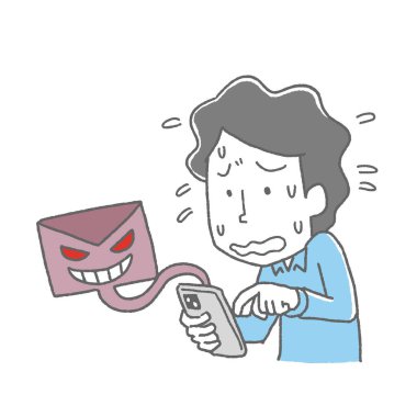 Man panicking over scam email