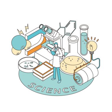 Scientific research experiment image illustration