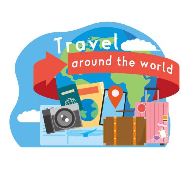 Illustration of a trip around the world