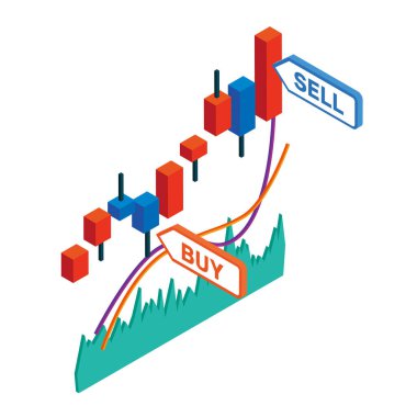 Stock trading illustration on chart