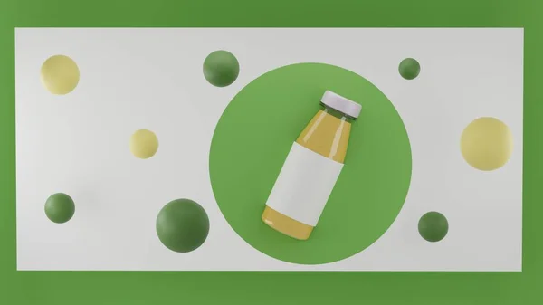 Şişe pazarlama tanıtımı. Ürün tasarımı 3D