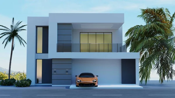 Lüks ev 3D model. Dış görünüş