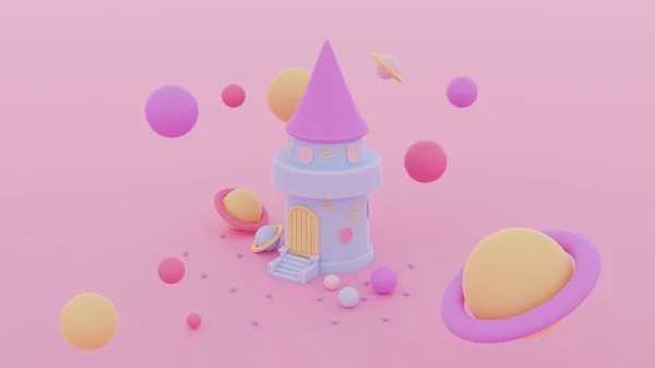 Kale 3 boyutlu sahne. Isometric sahnesi