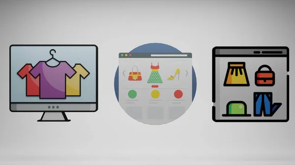 3 boyutlu simgeler ayarlandı. Alışveriş simgesi