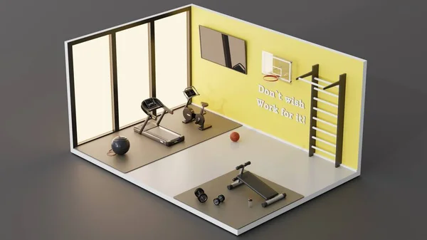 Jimnastik izometrik iç tasarım