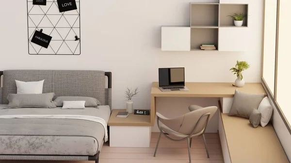 Yatak Odası Tasarımı — Stok fotoğraf