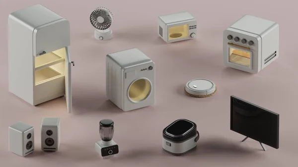 Banyo hazır. Üç boyutlu illüstrasyon. Simgeler