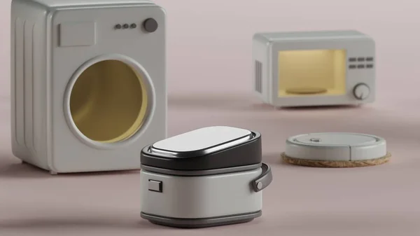 Ev seti. 3B illüstrasyon