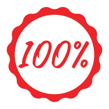 Perakende pazarlama veya fiyat indirimi için yüzde yüz güneş patlaması etiketli vektör ilüstrasyonunu imzala