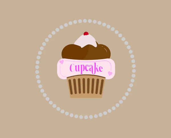 Cupcake Cupcake Retro Stil Vector Illustration Köstlich Altmodisch Und Voller — Stockvektor