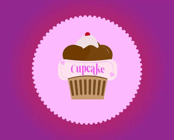 Cupcake Retro Style Cupcake Vector Afbeelding Heerlijk Vintage Vol Charme — Stockvector
