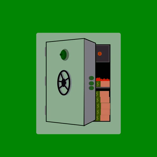 Vector illustration of a secure money safe, symbolizing the safety of finances. Perfect for representing financial security.