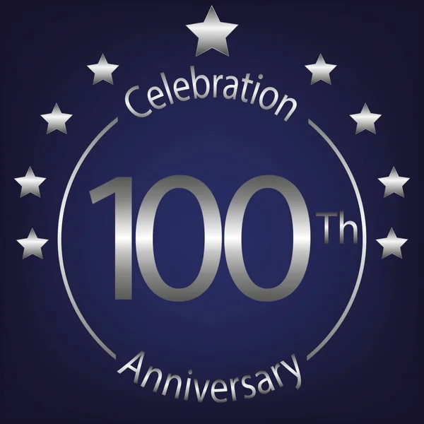 100Th 기념일 100Th Celeiting Anniversary 화려하고 고전적 깃발로 100 주년을 — 스톡 사진
