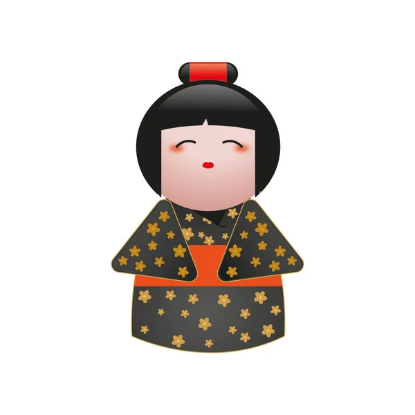 Kokeshi Doll Vector Drawing Graceful Delicate Perfect Cultural Projects Crafts — Stock Photo, Image