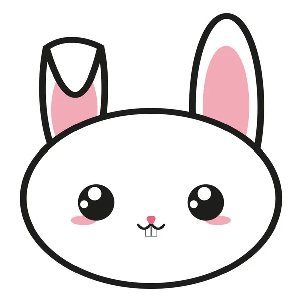 Кролик Кавайи Милый Игривый Пушистыми Ушами Выразительными Глазами Перфект Украшения — стоковое фото