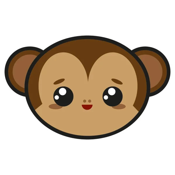 Kawaiská Opice Veselá Hravá Nakažlivým Úsměvem Výmluvnýma Očima Ideální Pro — Stock fotografie