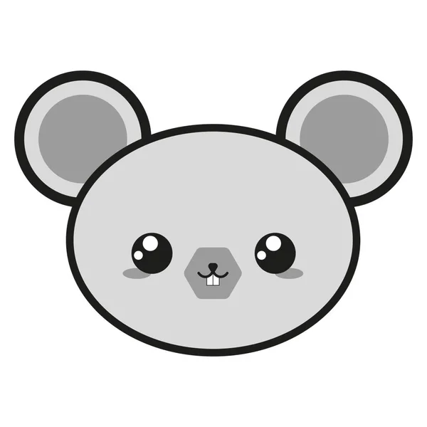 Kawaiská Myš Malá Rozkošná Jemnýma Ušima Jiskřícíma Očima Ideální Pro — Stock fotografie