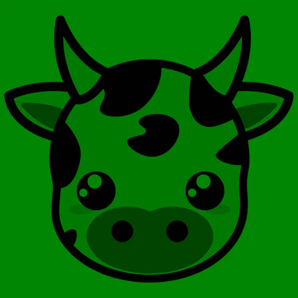 Vache Kawaii Douce Douce Avec Des Taches Adorables Des Yeux — Image vectorielle