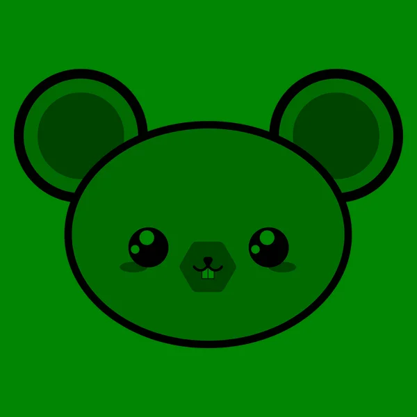 Kawaiská Myš Malá Rozkošná Jemnýma Ušima Jiskřícíma Očima Ideální Pro — Stockový vektor