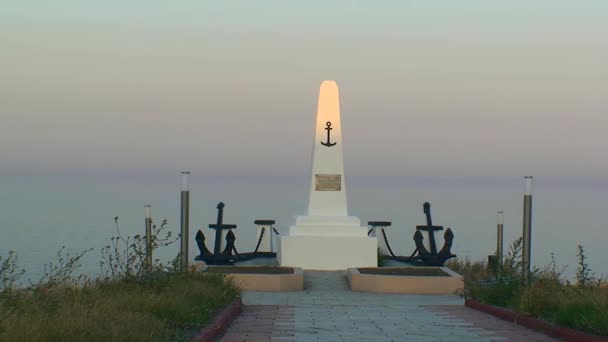 Památník Ruských Námořníků Kteří Zemřeli Poblíž Hadího Ostrova Během První — Stock video