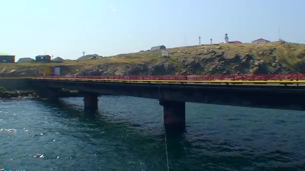Molo Hadího Ostrova Pohled Konce Mola Černé Moře Ukrajina — Stock video