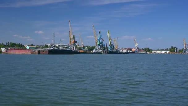 Λιμάνι Belgorod Dnestrovsky Στις Εκβολές Του Ποταμού Δνείστερου Μαύρη Θάλασσα — Αρχείο Βίντεο