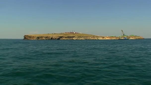 Vue Snake Island Avec Phare Intact Les Bâtiments Avant Attaque — Video