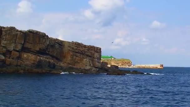 Câmera Move Redor Capa Sul Ilha Das Serpentes Mar Negro — Vídeo de Stock